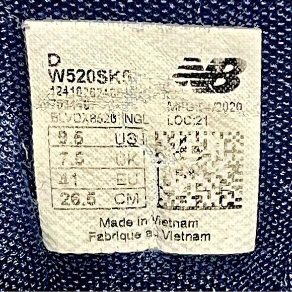 New Balance 520 V5 Women's Navy Blue Wide Sneakers Size 9.5D - Picture 5 of 13